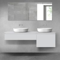 Oltens Vernal bathroom furniture set 160 cm with countertop, matte grey 68343700