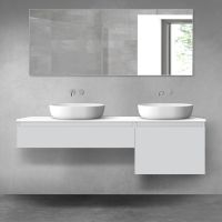 Oltens Vernal bathroom furniture set 160 cm with countertop, matte grey/white gloss 68345700