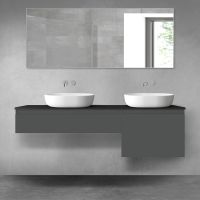 Oltens Vernal bathroom furniture set 160 cm, matte graphite/matte black 68346400
