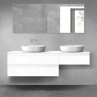 Oltens Vernal bathroom furniture set 160 cm with countertop, white gloss 68347000
