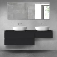 Oltens Vernal bathroom furniture set 160 cm with countertop, matte black 68347300