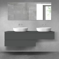 Oltens Vernal bathroom furniture set 160 cm with countertop, matte graphite 68347400