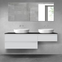 Oltens Vernal bathroom furniture set 160 cm with countertop, matte grey/matte black 68350700