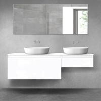 Oltens Vernal bathroom furniture set 160 cm with countertop, white gloss 68351000