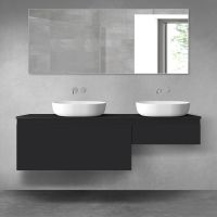 Oltens Vernal bathroom furniture set 160 cm with countertop, matte black 68351300