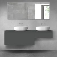 Oltens Vernal bathroom furniture set 160 cm with countertop, matte graphite 68351400
