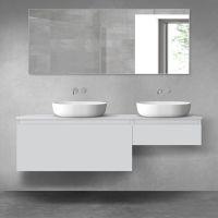 Oltens Vernal bathroom furniture set 160 cm with countertop, matte grey 68351700