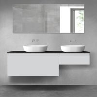 Oltens Vernal bathroom furniture set 160 cm with countertop, matte grey/matte black 68354700