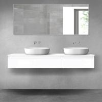 Oltens Vernal bathroom furniture set 160 cm with countertop, white gloss 68355000