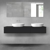 Oltens Vernal bathroom furniture set 160 cm with countertop, matte black 68355300
