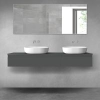 Oltens Vernal bathroom furniture set 160 cm with countertop, matte graphite 68355400