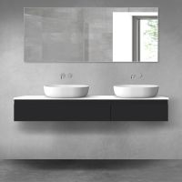 Oltens Vernal bathroom furniture set 160 cm with countertop, matte black/white gloss 68357300