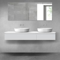 Oltens Vernal bathroom furniture set 160 cm with countertop, matte grey/white gloss 68357700