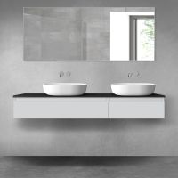 Oltens Vernal bathroom furniture set 160 cm with countertop, matte grey/matte black 68358700