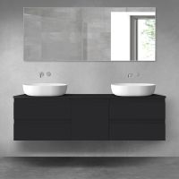 Oltens Vernal bathroom furniture set 160 cm with countertop, matte black 68400300