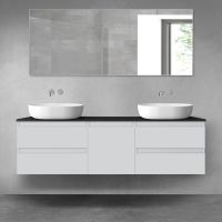 Oltens Vernal bathroom furniture set 160 cm with countertop, matte grey/matte black 68406700
