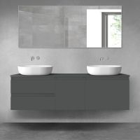 Oltens Vernal bathroom furniture set 160 cm with countertop, matte graphite 68407400