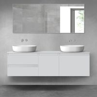 Oltens Vernal bathroom furniture set 160 cm with countertop, matte grey 68407700