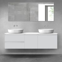 Oltens Vernal sada koupelnového nábytku 160 cm s horní deskou, matná šedá/lesklá bílá 68413700