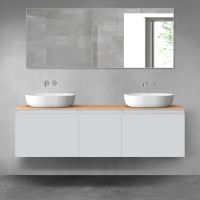 Oltens Vernal sada koupelnového nábytku 160 cm s horní deskou, matná šedá/dub 68415700