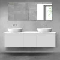 Oltens Vernal sada koupelnového nábytku 160 cm s horní deskou, matná šedá/lesklá bílá 68421700