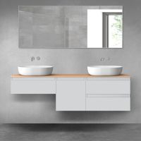 Oltens Vernal bathroom furniture set 160 cm with countertop, matte grey/oak 68423700