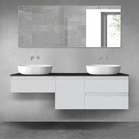 Oltens Vernal bathroom furniture set 160 cm with countertop, matte grey/matte black 68425700