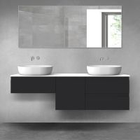 Oltens Vernal bathroom furniture set 160 cm with countertop, matte black/white gloss 68428300