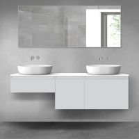 Oltens Vernal bathroom furniture set 160 cm with countertop, matte grey/white gloss 68432700
