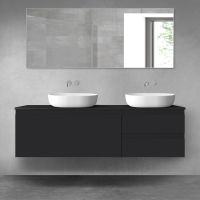 Oltens Vernal bathroom furniture set 160 cm with countertop, matte black 68439300