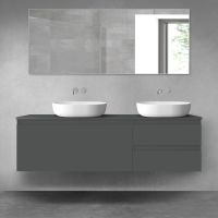 Oltens Vernal bathroom furniture set 160 cm with countertop, matte graphite 68439400