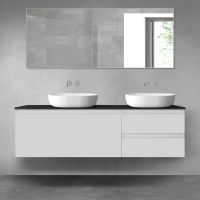 Oltens Vernal bathroom furniture set 160 cm with countertop, matte grey/matte black 68442700