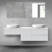Oltens Vernal sada koupelnového nábytku 160 cm s horní deskou, matná šedá/lesklá bílá 68456700