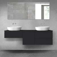 Oltens Vernal bathroom furniture set 160 cm with countertop, matte black 68472300