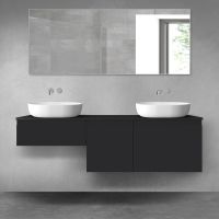 Oltens Vernal bathroom furniture set 160 cm with countertop, matte black 68473300