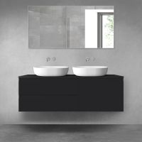 Oltens Vernal bathroom furniture set 140 cm with countertop, matte black 68292300