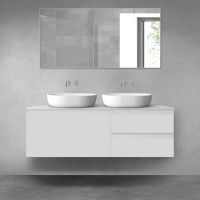 Oltens Vernal bathroom furniture set 140 cm with countertop, matte grey 68296700