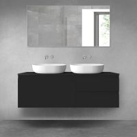 Oltens Vernal bathroom furniture set 140 cm with countertop, matte black 68296300
