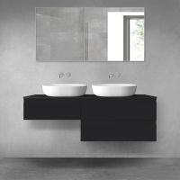 Oltens Vernal bathroom furniture set 140 cm with countertop, matte black 68324300