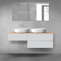 Oltens Vernal bathroom furniture set 140 cm with countertop, matte grey/oak 68325700