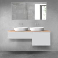 Oltens Vernal bathroom furniture set 140 cm with countertop, matte grey/oak 68309700