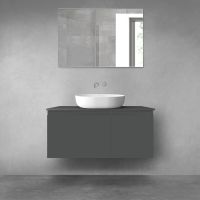 Oltens Vernal bathroom furniture set 100 cm with countertop, matte graphite 68249400