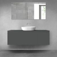 Oltens Vernal bathroom furniture set 140 cm with countertop, matte graphite 68312400
