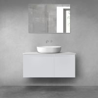 Oltens Vernal bathroom furniture set 100 cm with countertop, matte grey 68249700