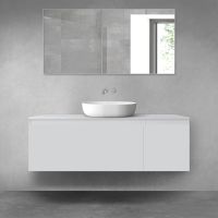 Oltens Vernal bathroom furniture set 140 cm with countertop, matte grey 68312700