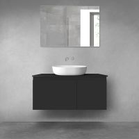 Oltens Vernal bathroom furniture set 100 cm with countertop, matte black 68249300
