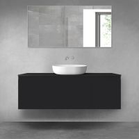 Oltens Vernal bathroom furniture set 140 cm with countertop, matte black 68312300