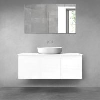 Oltens Vernal bathroom furniture set 120 cm with countertop, white gloss 68250000