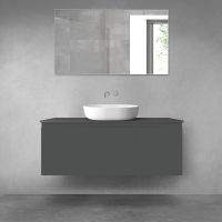Oltens Vernal bathroom furniture set 120 cm with countertop, matte graphite 68250400