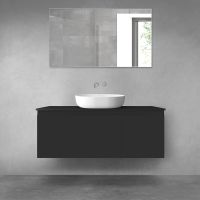 Oltens Vernal bathroom furniture set 120 cm with countertop, matte black 68250300
